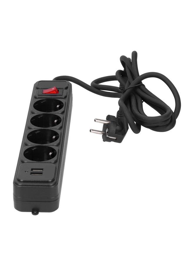 Thoraya - Power Strip 4 Outlets 2 USB Charging Port Overload Protection Power Socket 10A - Image 1