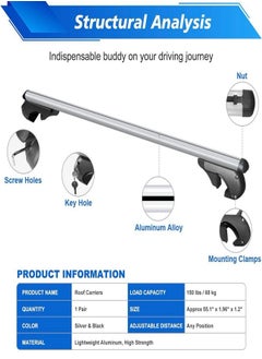 Generic Universal Roof Rack Cross Bars, Aluminium Cross Bars for All Cars/Suv/Van/Sedan. Set of 2  - Image 4