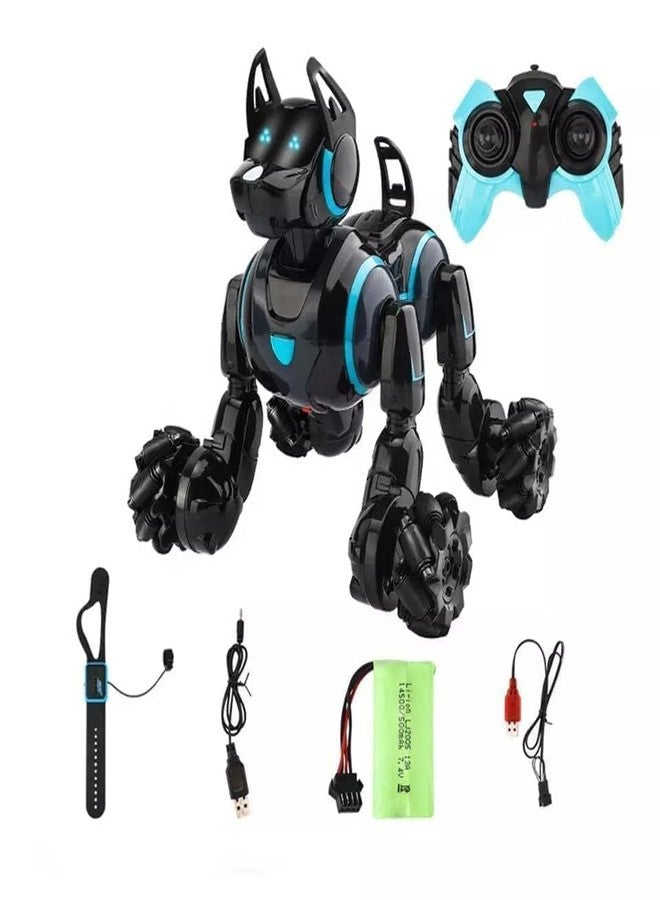 Brighterbee Stunt Robot Dog The Radio-Controlled Robot Dog Toy, Stunt Dog Toy 2.4G Intelligent RC Remote Control Stunt Robot Dog Toy with Inductive Function Light Sounds Robot Dog USB Chargeble - Image 3