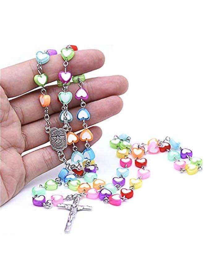 عربست سبحة ملونة من الراتنج الكاثوليكي مصنوعة يدويًا عبارة عن خط عبارة عن عقدة صفيحة مزخرفة. - Image 4