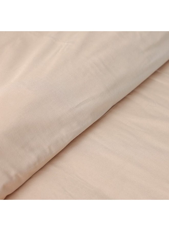 DANUBE HOME Bliss 3 - Pieces Cotton Super King Fitted Set - Beige - 200x200 cm + 35 cm 50x75 cm | 100% Cotton - 144 Thread Count Quilt Cover Comfortable Bedding Cover For Bedroom  - Image 5