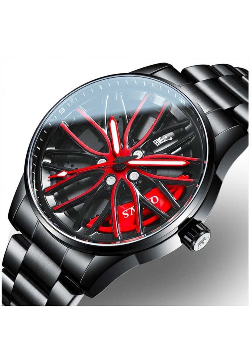 أوليفز Watches For Men Fashion Stainless Steel Quartz Water Resistant Analog Watch 42mm Black 9937 - Image 1