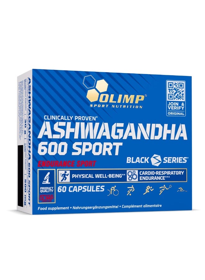 Olimp Ashwagandha 600 Sport, 60 Capsules | Standardized KSM-66® Ashwagandha Root Extract | Supports Energy, Reduces Fatigue & Enhances Physical Performance - Image 1
