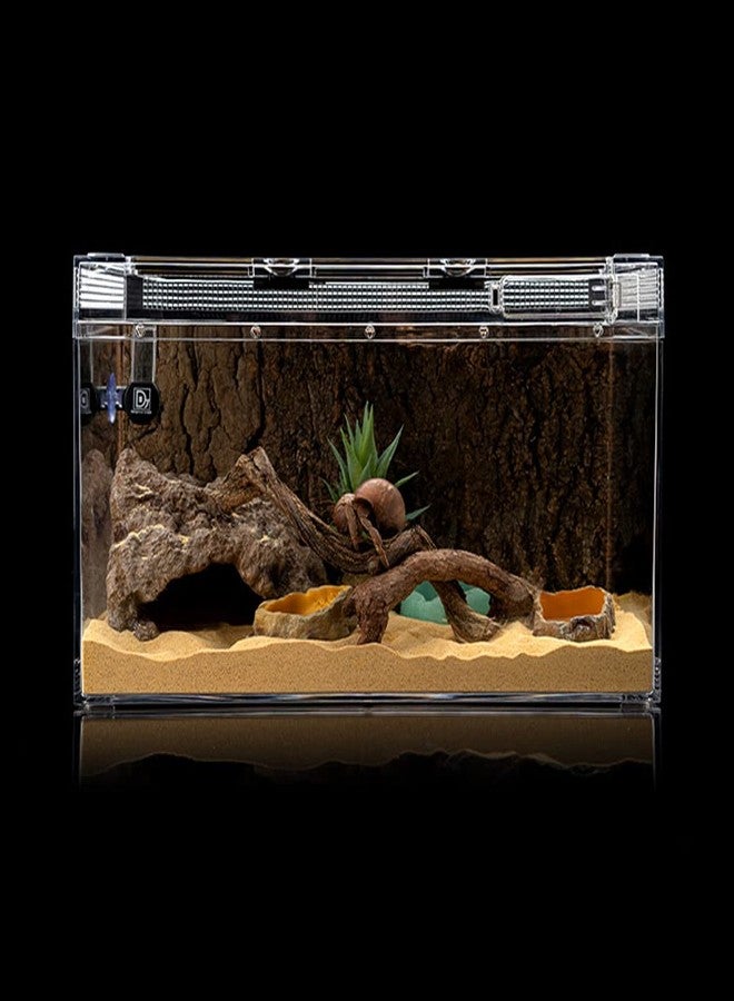 LUCOSIU Reptile Simulation Rock Cave Hideouts Terrarium Habitat Décor Bearded Dragon Hideout for Turtles Lizards Snakes Crab (Medium) - Image 4