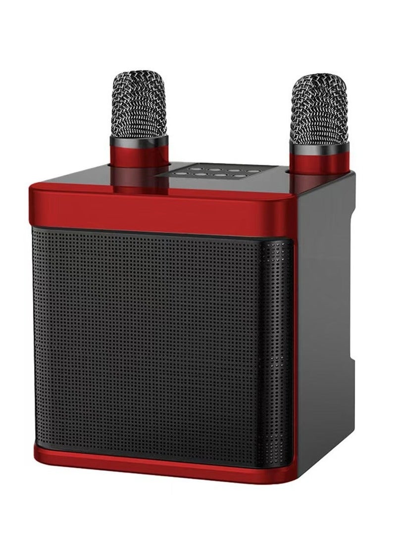 Portable Bluetooth Karaoke Speaker with 2 Wireless Microphones, Home KTV Sound System, Bluetooth 5.0, Voice Changer, Vocal Reduction, TF Card, USB & AUX Playback, Rechargeable Party Speaker - Image 1