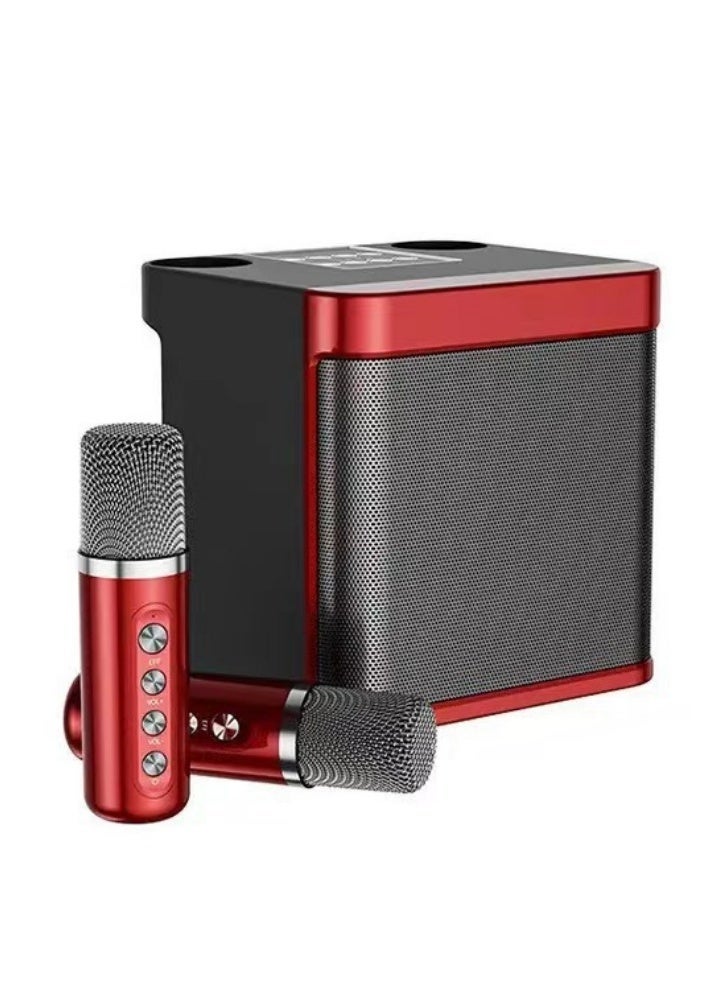 Portable Bluetooth Karaoke Speaker with 2 Wireless Microphones, Home KTV Sound System, Bluetooth 5.0, Voice Changer, Vocal Reduction, TF Card, USB & AUX Playback, Rechargeable Party Speaker - Image 3
