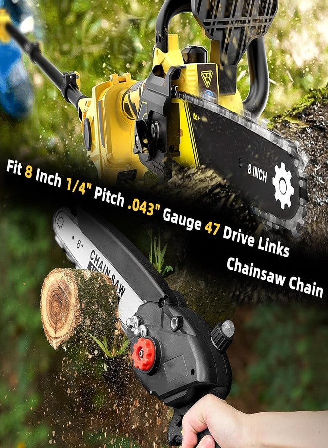 Fifchall 4 Pack 8 Inch Chainsaw Chain 1/4" Pitch .043" Gauge 47 Drive Links, Replacement Pole Saw Chain Low Kickback Fit for IMOUMLIVE 8 Inch Chainsaw and More (4 Chains) - Image 4