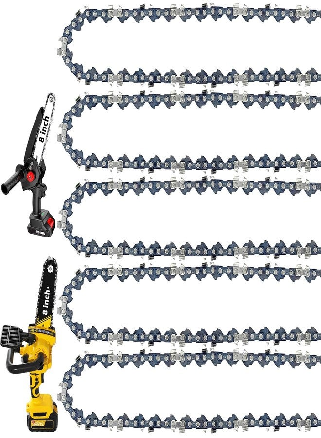 Fifchall 4 Pack 8 Inch Chainsaw Chain 1/4" Pitch .043" Gauge 47 Drive Links, Replacement Pole Saw Chain Low Kickback Fit for IMOUMLIVE 8 Inch Chainsaw and More (4 Chains) - Image 1