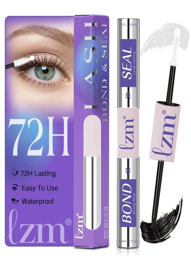LZM Bond and Seal Lash Glue Long-Lasting 72H Lash Bond and Seal Waterproof Strong Adhesive Easy to Use Eyelash Cluster Glue (5ml+ 5ml 13) - Image 1