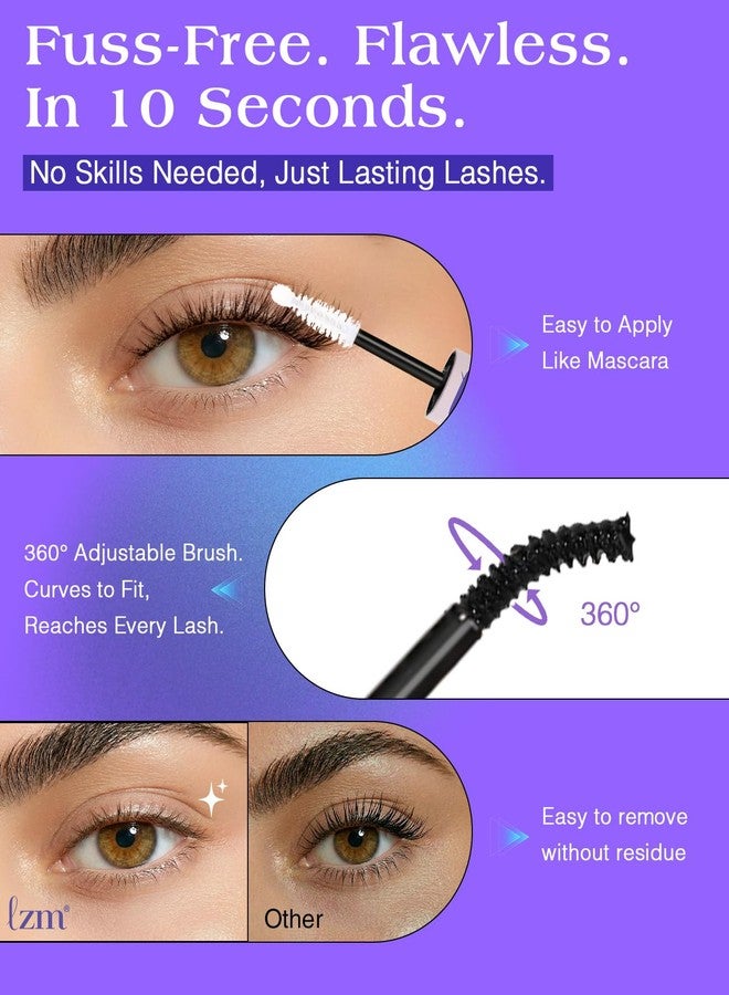 LZM Bond and Seal Lash Glue Long-Lasting 72H Lash Bond and Seal Waterproof Strong Adhesive Easy to Use Eyelash Cluster Glue (5ml+ 5ml 13) - Image 5