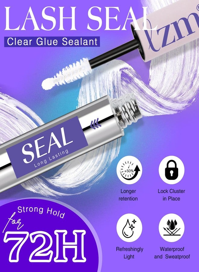 LZM Bond and Seal Lash Glue Long-Lasting 72H Lash Bond and Seal Waterproof Strong Adhesive Easy to Use Eyelash Cluster Glue (5ml+ 5ml 13) - Image 3