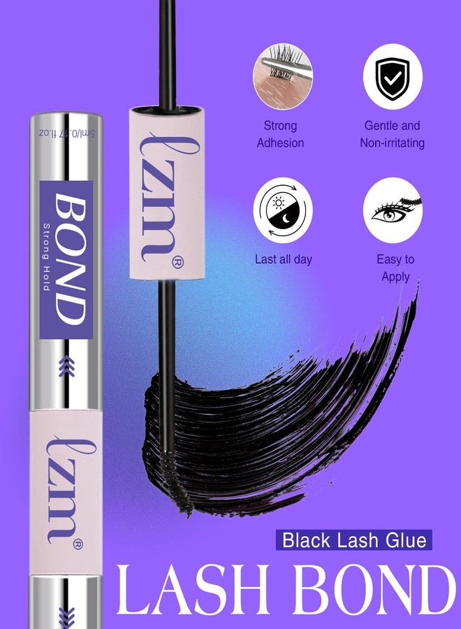 LZM Bond and Seal Lash Glue Long-Lasting 72H Lash Bond and Seal Waterproof Strong Adhesive Easy to Use Eyelash Cluster Glue (5ml+ 5ml 13) - Image 2
