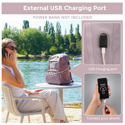 Swissdigital Design Backpack for Women 156 inch Laptop College Pink Medium Simple Modern Backpacks for School with USB Charging Port for Womens Girls SD171182 - Image 3