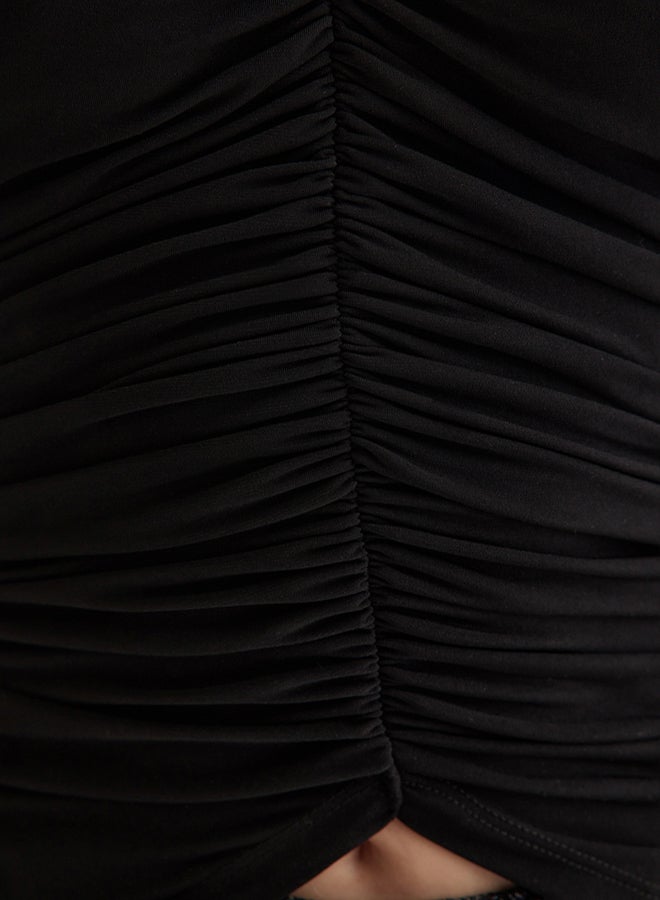 trendyol Black Drape Detailed Knitted Bustier - Image 5