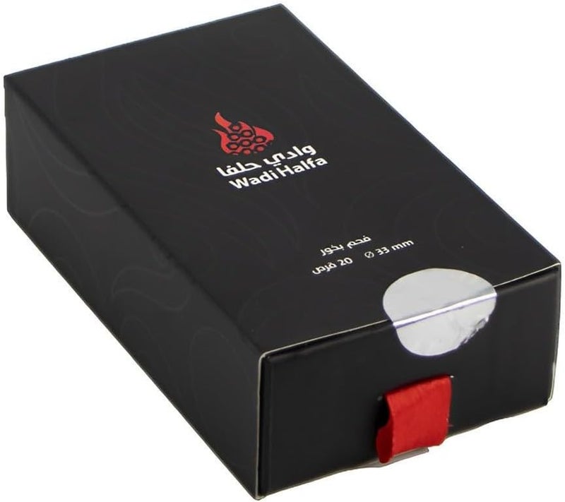 Wadi halfa Square Shape Incense Charcoal Discs, 20-Tablets, 33 mm Size, Black - Image 1