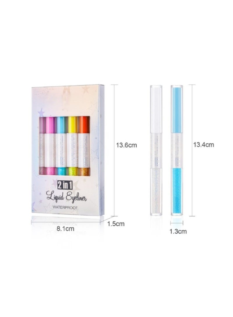 Huitich Double-Headed Colorful Eyeliner Set Ultra-Fine Tip Liquid & Water Pen - Image 4