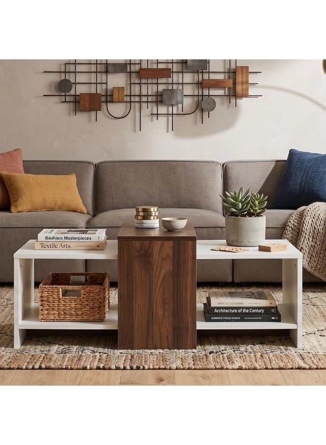 ROYALOAK Ivan Coffee Table | Engineered wood | Melamine finish | Bottom shelf | Dual color | Modern design | Wooden Coffee Table - Image 5