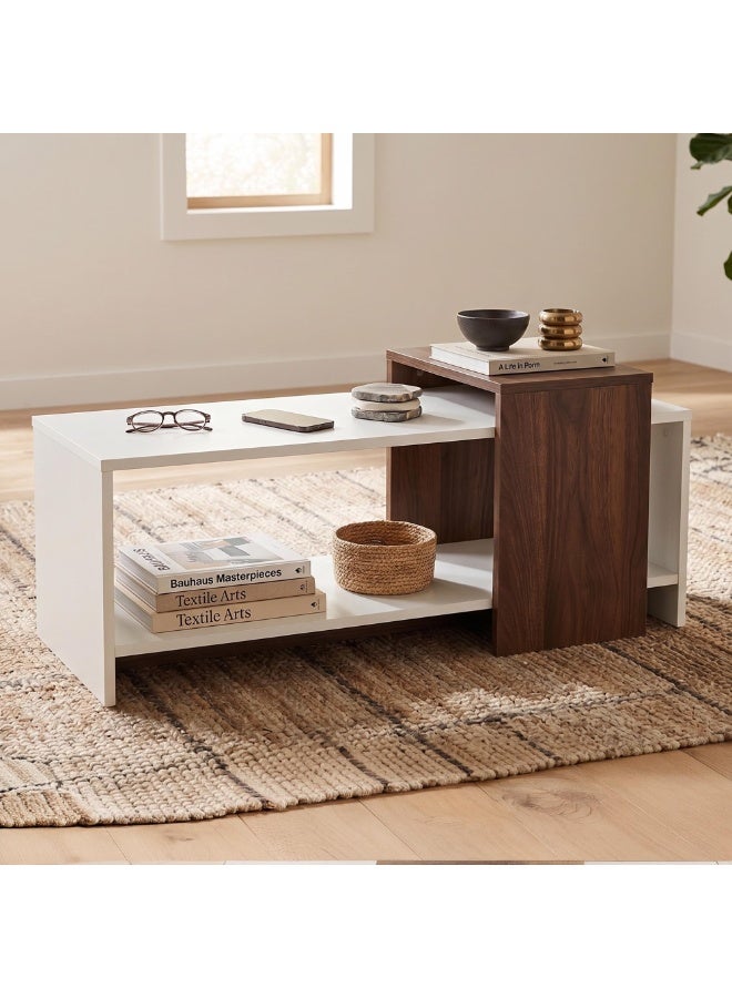 ROYALOAK Ivan Coffee Table | Engineered wood | Melamine finish | Bottom shelf | Dual color | Modern design | Wooden Coffee Table - Image 2