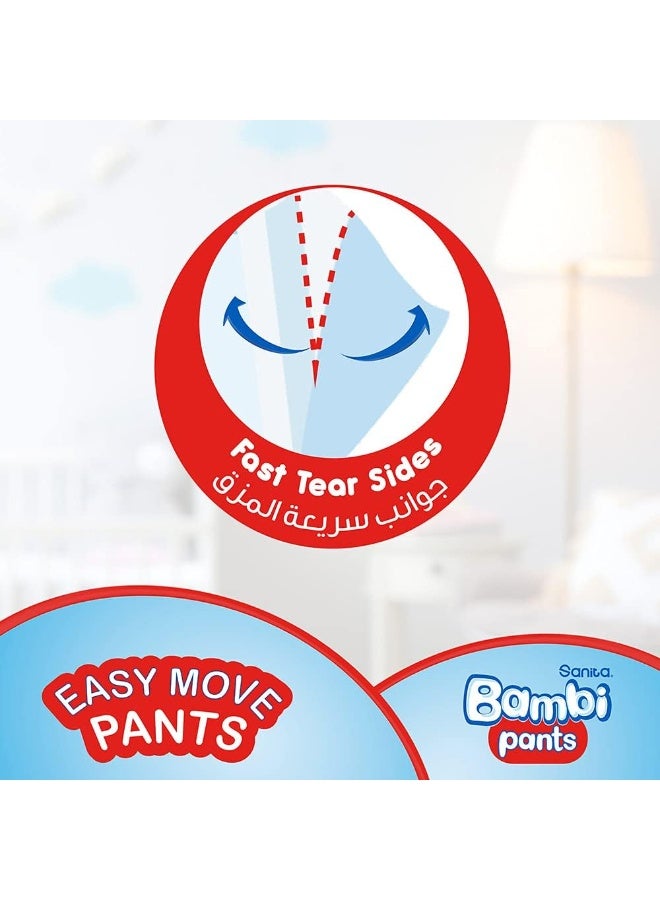 إيروريكس حفاضات سانيتا بامبي بانتس جامبو، مقاس 6 كبير جدًا، 16 كجم فأكثر، 40 بانتس، حفاضات أطفال سهلة الحركة مع جوانب سريعة التمزق، امتصاص أفضل وراحة ناعمة - Image 5