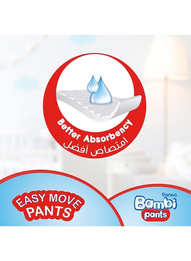 إيروريكس حفاضات سانيتا بامبي بانتس جامبو، مقاس 6 كبير جدًا، 16 كجم فأكثر، 40 بانتس، حفاضات أطفال سهلة الحركة مع جوانب سريعة التمزق، امتصاص أفضل وراحة ناعمة - Image 4