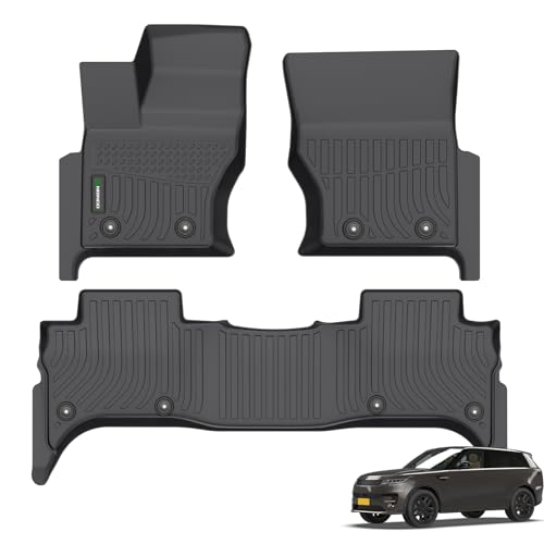 ANBINGO® Floor Mats for Land Rover Range Rover Sport 2014-2022 (Only for Range Rover Sport), Waterproof Car Mats All Weather TPE Heavy Duty Automotive Floor Liners Front& Rear Row, Black - Image 1