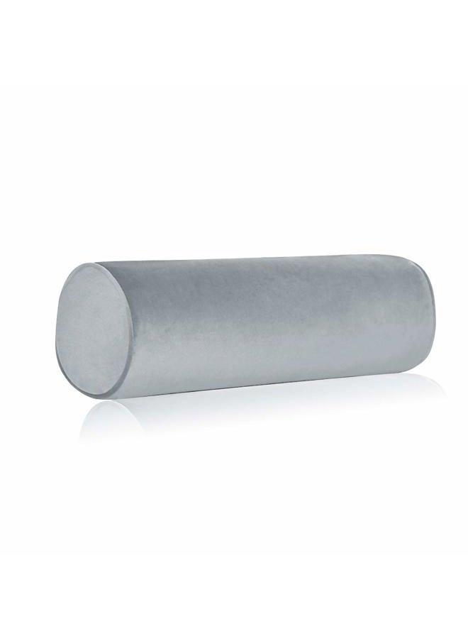 Tinbolunce Memory Foam Roll Pillow for Knee/Leg/Neck - Full Moon Bolster/Round Cylinder Pillow for Sleeping on Side or Back - Removable Cooling Cover Length 18" x 6" Diameter (Gray) - Image 1