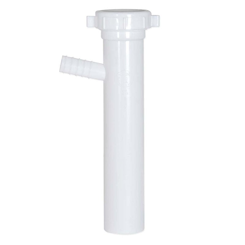 EZ-FLO 1-1/2 Inch x 8 Inch Branched Dishwasher Tailpiece, Slip Joint Connection for Tubular Drain Applications, 5/8 Inch OD Branch, White Polypropylene, 35311 - Image 5