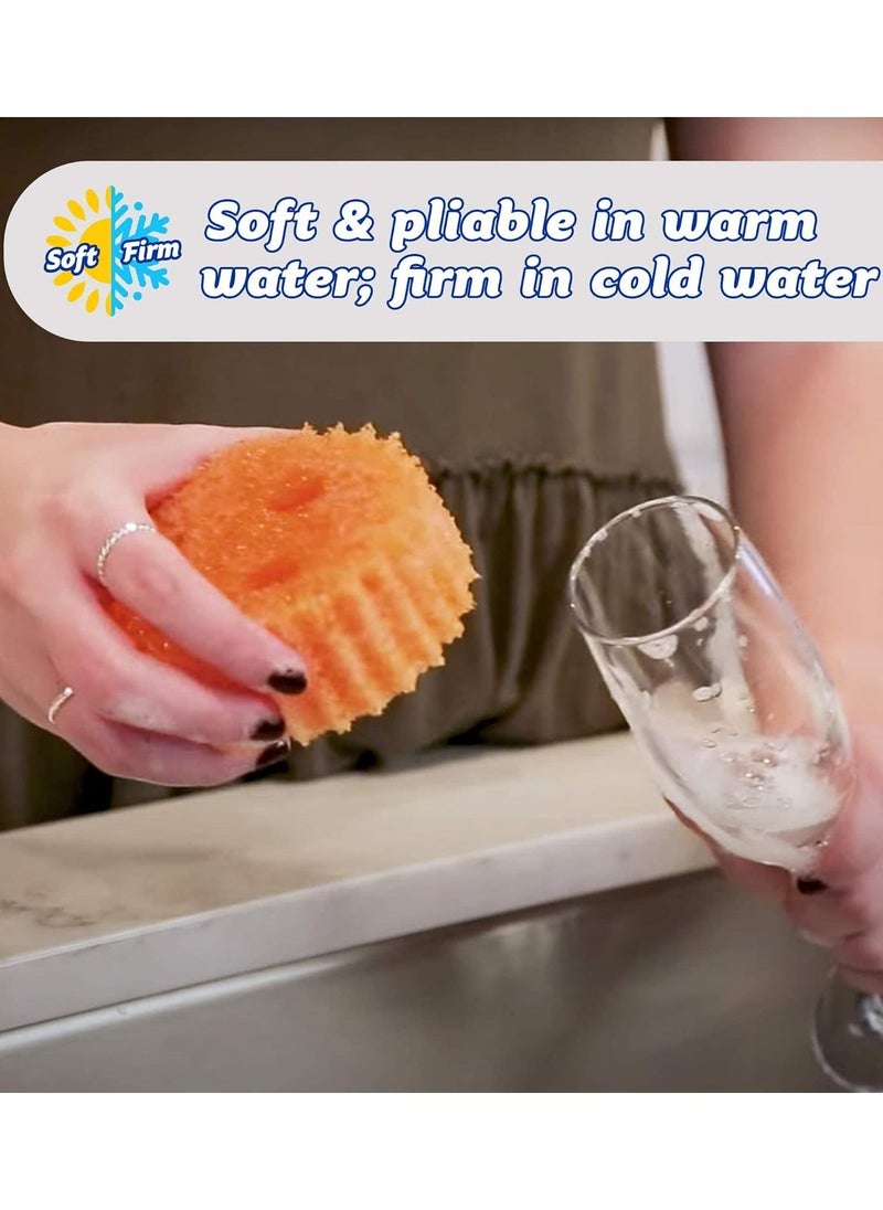 Scrub Daddy Sponge Set Scratch Free Sponges for Dishes and Home, Odor Resistant, Soft in Warm Water, Firm in Cold, Deep Cleaning, Dishwasher Safe, Multi-use, Functional, Ergonomic, 3ct - Image 4