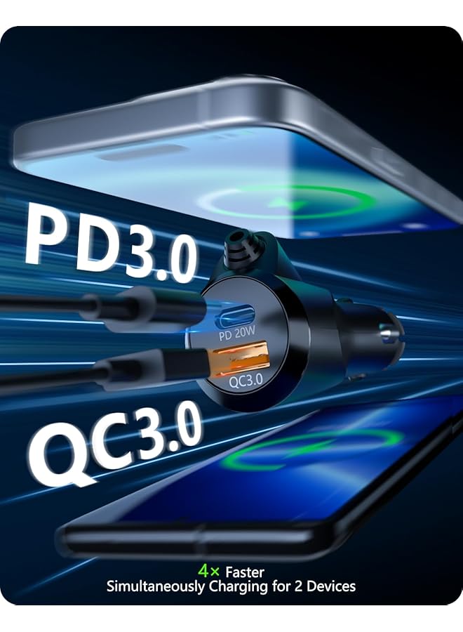 Lencent Bluetooth 5.3 Car Fm Transmitter, Hi-Fi Treble & Bass Music Player, Pd20W Qc18W Fast Car Charger, Radio Bluetooth Car Adapter With Dual Mics For Hands-Free Call, Siri, U Disk/3.5Mm Aux - Image 4