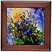 3DROSE 3dRose ft_22372_1 Blue Wild flowers Framed Tile, 8 by 8-Inch  - Image 2
