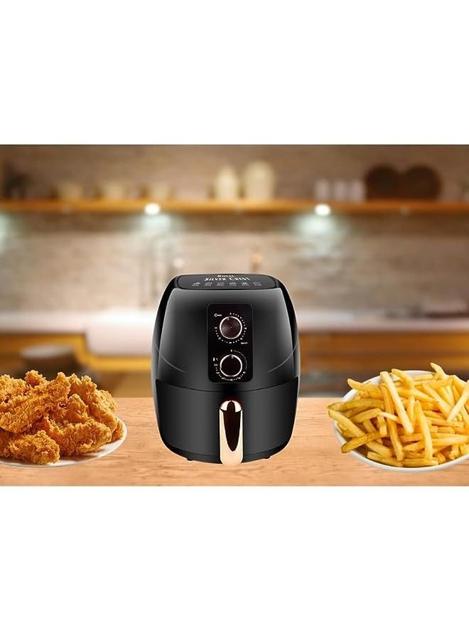 Royal Silver Crest Fryer Royal Silver Crest, 2400W 6L Capacity, Temperature-Time Control Extra Large Capacity Air Fryer For No-Oil Healthy Frying, Grilling, Roasting, Baking, Black.  - Image 4