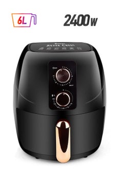 Royal Silver Crest Fryer Royal Silver Crest, 2400W 6L Capacity, Temperature-Time Control Extra Large Capacity Air Fryer For No-Oil Healthy Frying, Grilling, Roasting, Baking, Black.  - Image 1