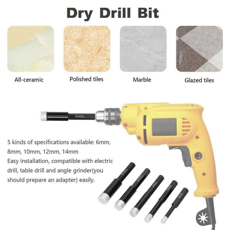Dry Drill Bit Brazed Welding Diamond Ceramic Vitrified Polished Glazed Tile Archaized Brick Marble Holes Drilling Accessory - Image 2