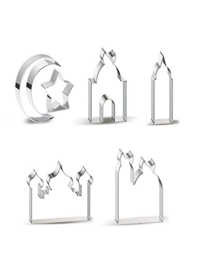 Aprildecember Ramadan Decoration Cookie Cutters Set - 6 Pcs, Eid Fondant Cake Baking Tools, Ramadan Party Decorations - Image 1
