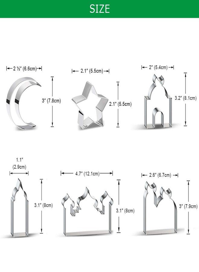 Aprildecember Ramadan Decoration Cookie Cutters Set - 6 Pcs, Eid Fondant Cake Baking Tools, Ramadan Party Decorations - Image 4