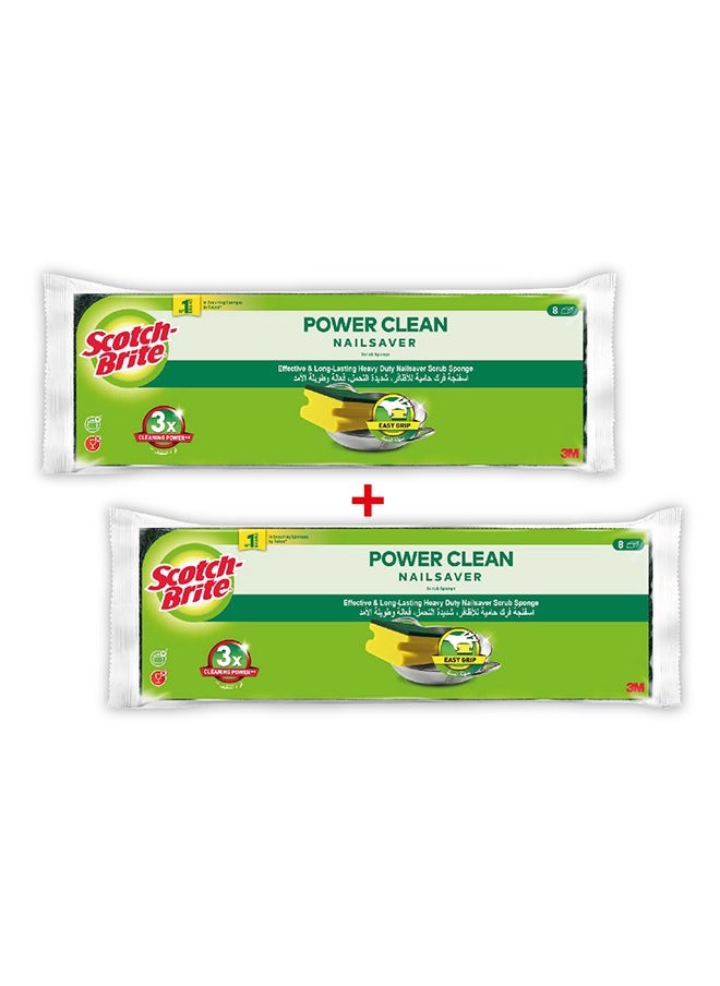 Scotch Brite Scotch-Brite Heavy Duty Classic Nail Saver Scrub Sponge  16 units  8x2  pack   Kitchen sponge   Dish sponge   Scrub   General Purpose Cleaning   Food Safe   Non-Rusting   Kitchen  Garage  Outdoor  - Image 1