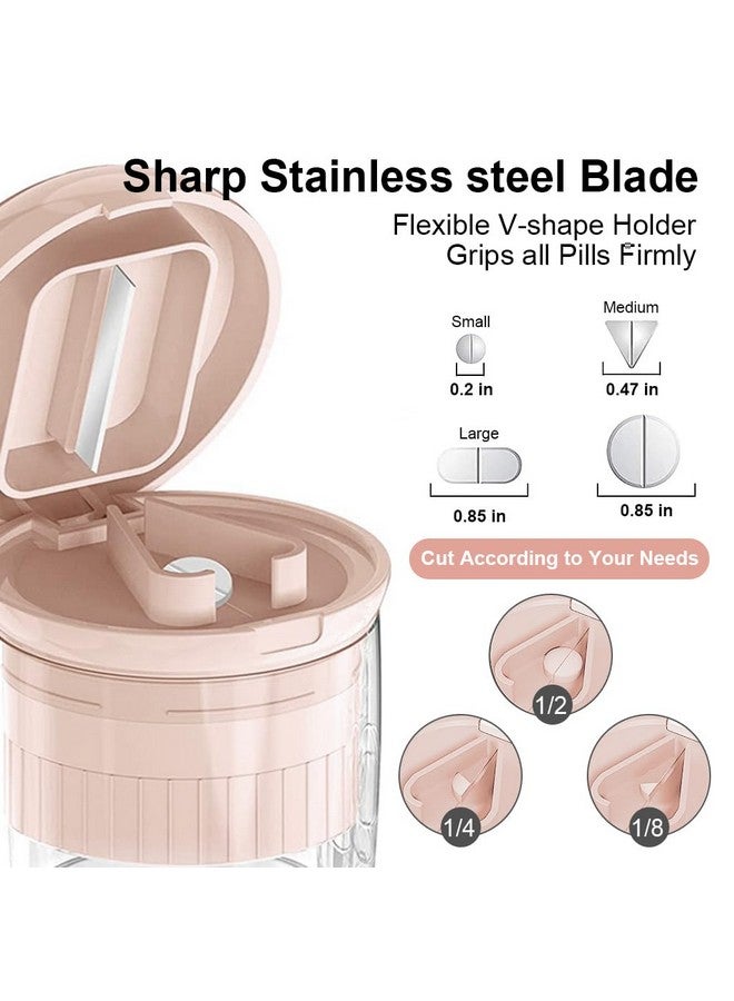 HANNEA® Pill Box with Tablet Cutter and Grinder Travel Pill Cutter with Drinking Cup 4 in 1 Tablet Cutter with Two Built-in Pill Box for Large Pills, Vitamins, Cod Liver Oil, Supplements, Medication - Image 3