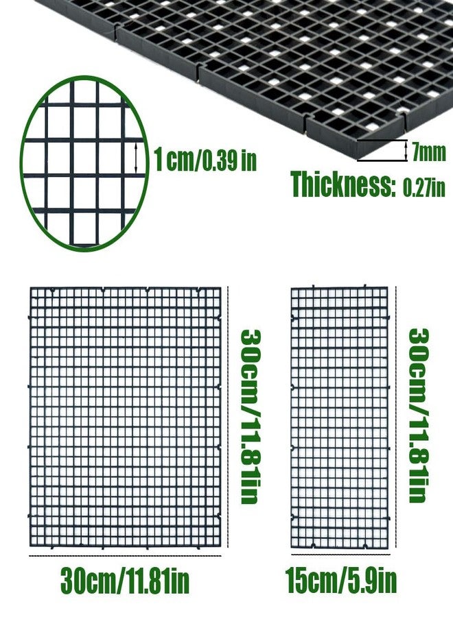 LINLAN 8 Pieces Aquarium Fish Tank Divider, Filter Bottom Tray, Grid Isolation Board for DIY Filtration and Bottom Protection in Aquascaping (Black, 5.9 x 11.8 in) - Image 2