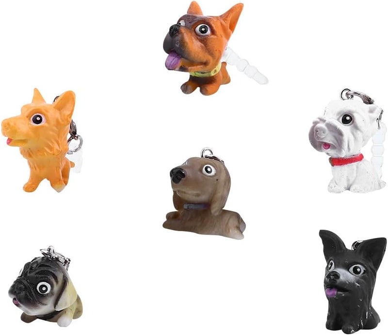 5mm Universal Dog Pendant Phone Dust Plugs 6pcs Set Cartoon Anti-dust Headphone Jack Covers for Smartphones Compatible with Mobile Devices Random Style Random Color - Image 1