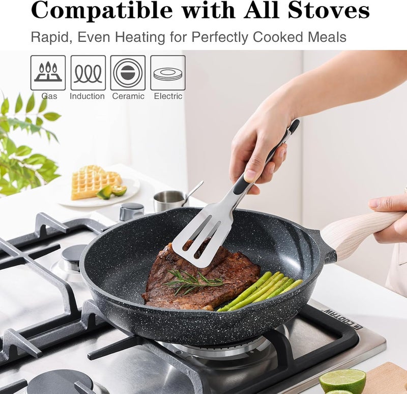 Gvnd Nonstick Frying Pan Skillet 8 Inch Small Cooking Pan Egg Pan Omelet Pan Healthy Non Toxic Chefs Pan Induction Compatible Cookware PFOA Free - Image 5