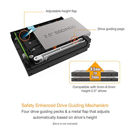 ICY DOCK دُوك مزدوج 2 باي 2.5 بوصة SSD و HDD بدون أدوات لتبديل ساخن SATA / SAS حاوية متنقلة للباي 3.5 بوصة - flexiDOCK MB522SP-B - Image 3
