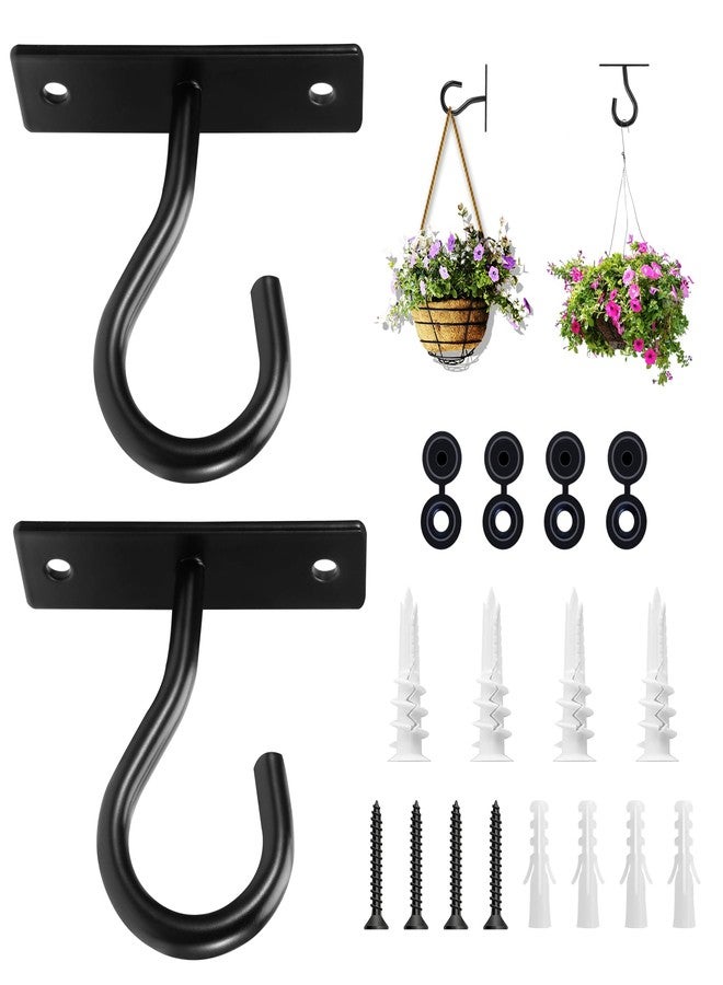 AnDock Ceiling Hooks for Hanging Plant, Hanger for Indoor and Outdoor Plant Pots Holder, Wall Hook for Planters, Flower Basket, Wind Chimes, Lanterns, Lights, Bird Feeders, Home Decor-2.5Inch 2Pack - Image 1