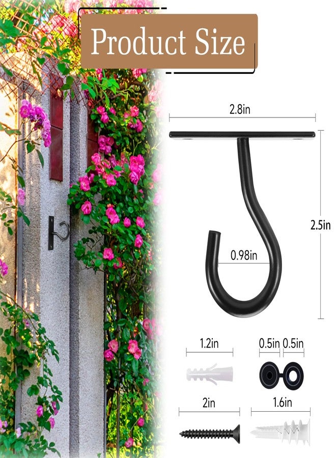 AnDock Ceiling Hooks for Hanging Plant, Hanger for Indoor and Outdoor Plant Pots Holder, Wall Hook for Planters, Flower Basket, Wind Chimes, Lanterns, Lights, Bird Feeders, Home Decor-2.5Inch 2Pack - Image 2
