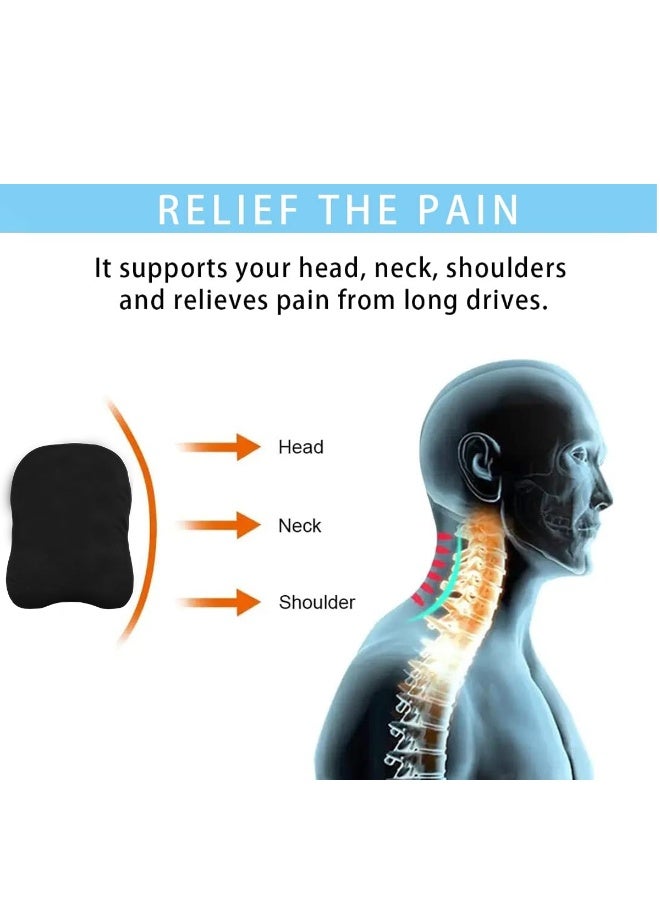 3 اكس ار وسادة رقبة للسيارة من 3XR مصنوعة من الإسفنج المرن عالي الجودة - وسادة دعم مريحة للرأس والرقبة والكتفين، مسامية ومخففة للألم، مثالية للسفر في السيارة/المكتب/المنزل - مناسبة لجميع السيارات، لون أسود - 3808 - Image 3