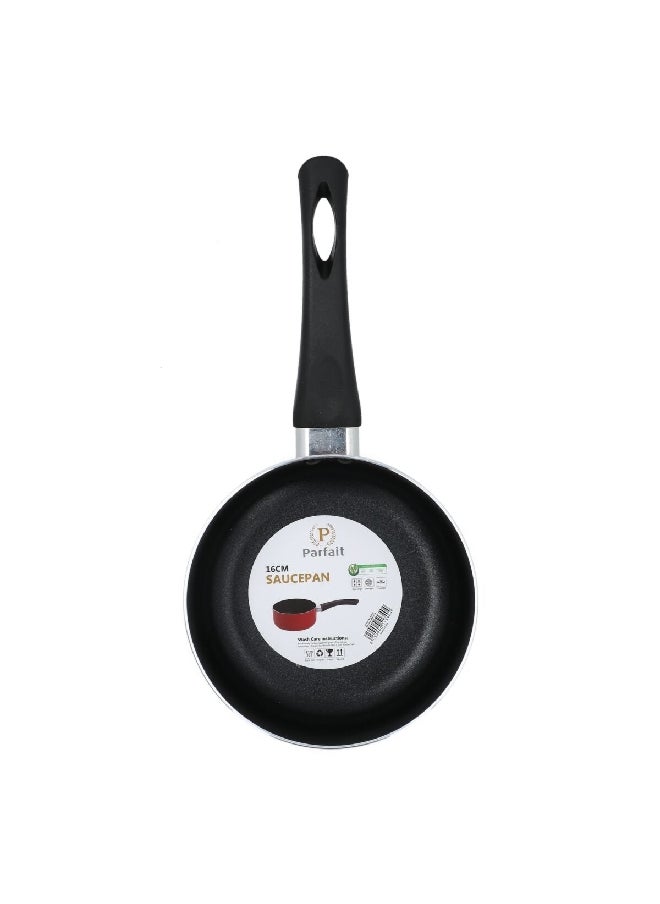 PARFAIT Durable Non-Stick Aluminium Sauce Pan Red and Black 16 cm HSP-01-R  - Image 3
