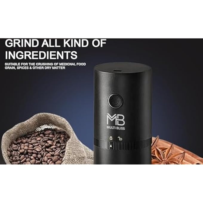 ريحني مطحنة قهوة، مطحنة قهوة كهربائية، مشحونة محمولة عبر USB، إعداد طحن متعدد مناسب للتخييم، التنصت، إسبريسو صب فوق فرنش برس - Image 4