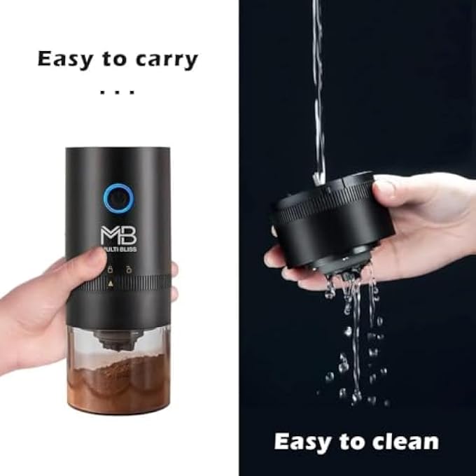 ريحني مطحنة قهوة، مطحنة قهوة كهربائية، مشحونة محمولة عبر USB، إعداد طحن متعدد مناسب للتخييم، التنصت، إسبريسو صب فوق فرنش برس - Image 5