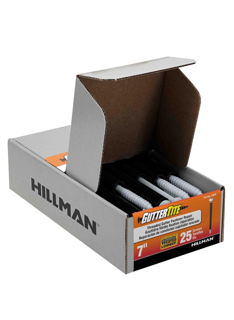 Hillman 47810 5/16 X 7-Inch Guttertite Screw, White, 25-Pack - Image 1