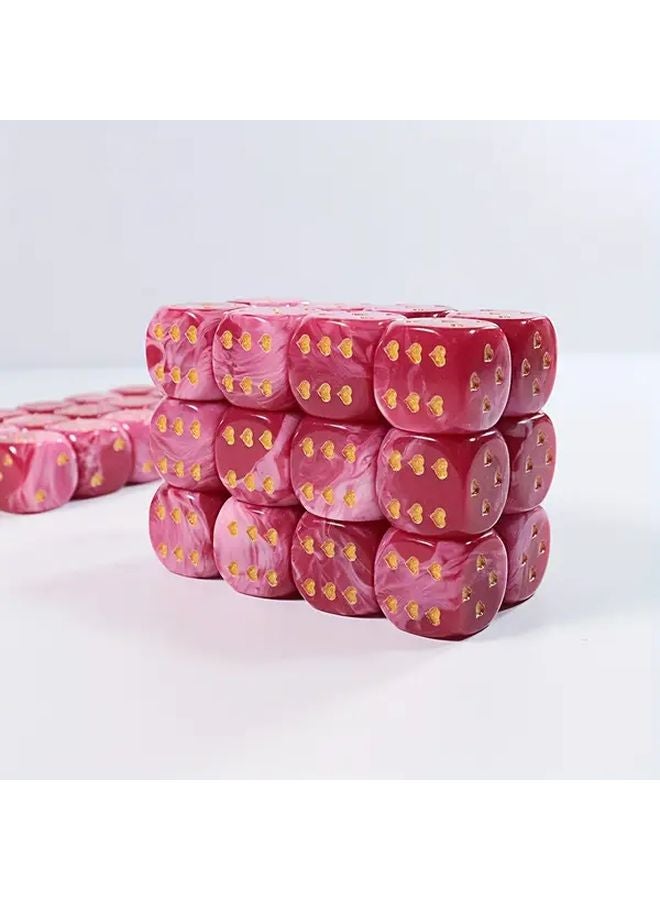 Set of 6 Sweetheart Style Love Heart Pattern D6 Dice for Action Games Ages 14 and Up - Image 5
