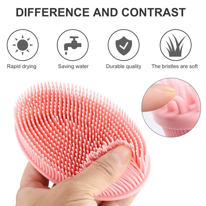ZIPRON Exfoliating Silicone Body Scrubber Easy To Clean | 2 In 1 Bath And Shampoo Brush Use in Shower, Body Brush | Shower Cleaning Exfoliating Use for Sensitive Skin, Lather Well (Pack Of 1) - Image 5